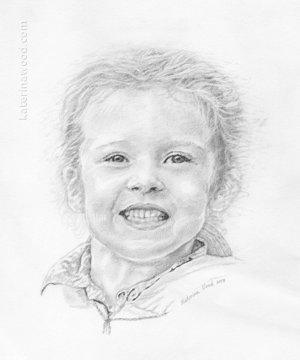 Wind Swept, Christmas present. Pencil drawing by Katerina Wood