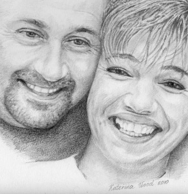 Family portrait, . Pencil drawing by Katerina Wood