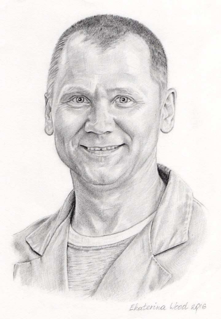 Svetlana's husband, . Pencil drawing by Katerina Wood